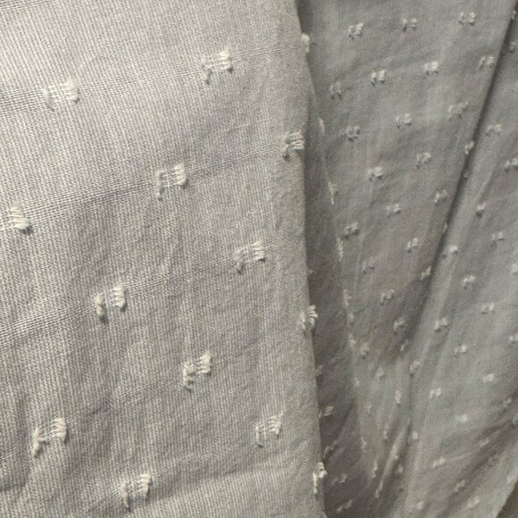 Chicos Size M Light Blue Cotton Textured 3/4 Sleeve Blouse - Picture 10 of 12